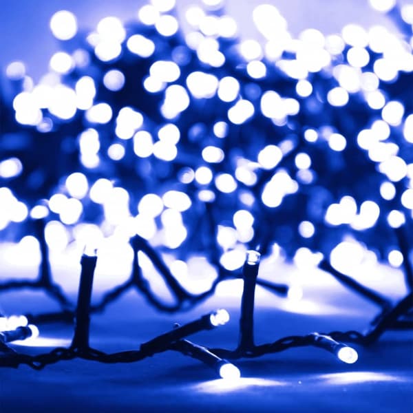 Julbelysning - Living Kompakt ljusslinga med 1000 LED blå 25 m PVC
