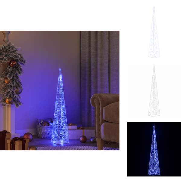 Jouluvalaistus - Living LED koristevalokartio sininen akryyli 90 cm