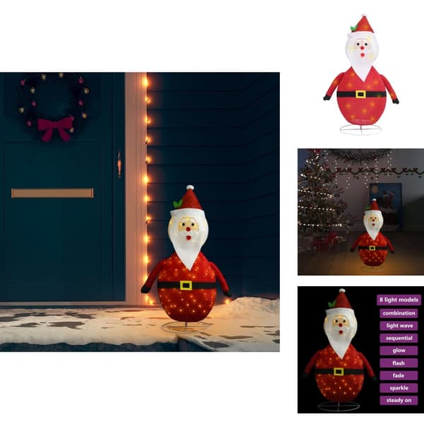 Jouluvalaistus - Living Joulupukki joulukoriste LED-valoilla ylellinen kangas 90 cm