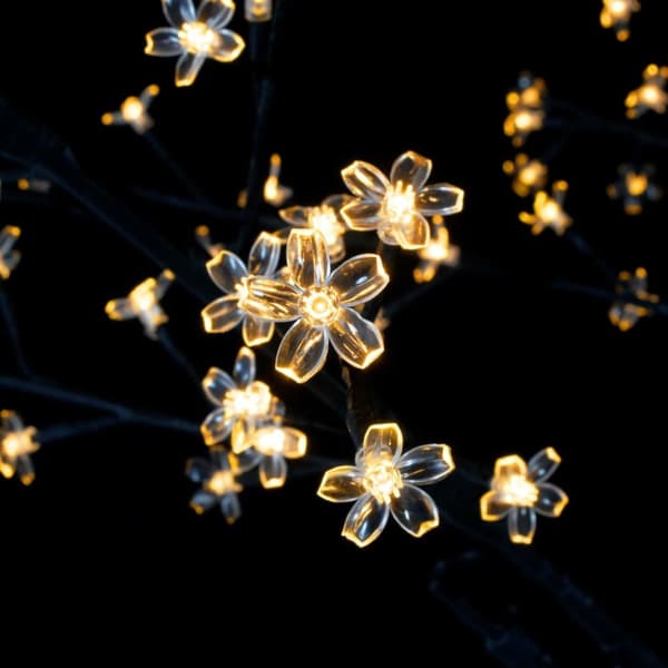 Julebelysning - Living juletræ 120 LED'er varmt hvidt lys kirsebærblomst 150 cm