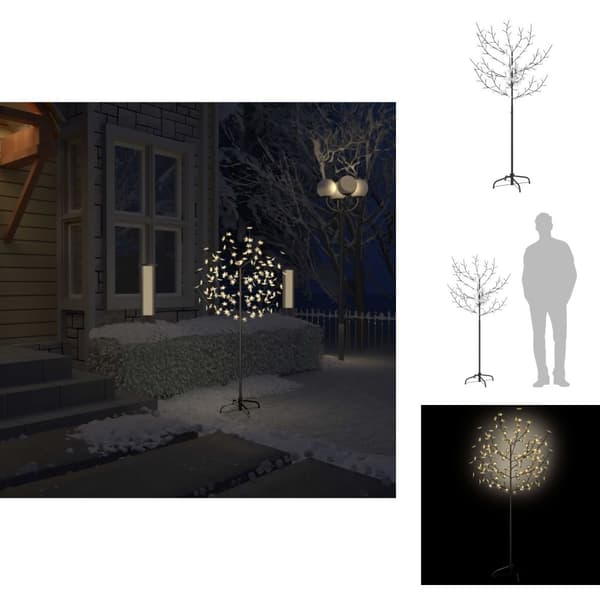 Julebelysning - Living juletræ 120 LED'er varmt hvidt lys kirsebærblomst 150 cm
