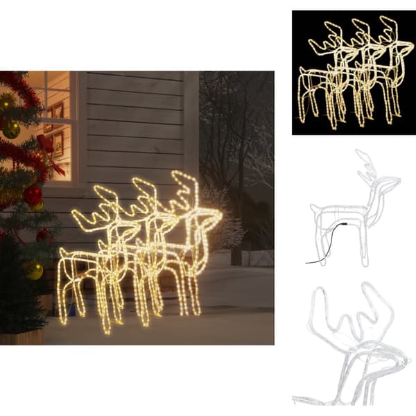 Julbelysning - Living Renfigur 3 st ljusslinga med varmvit 76x42x87 cm