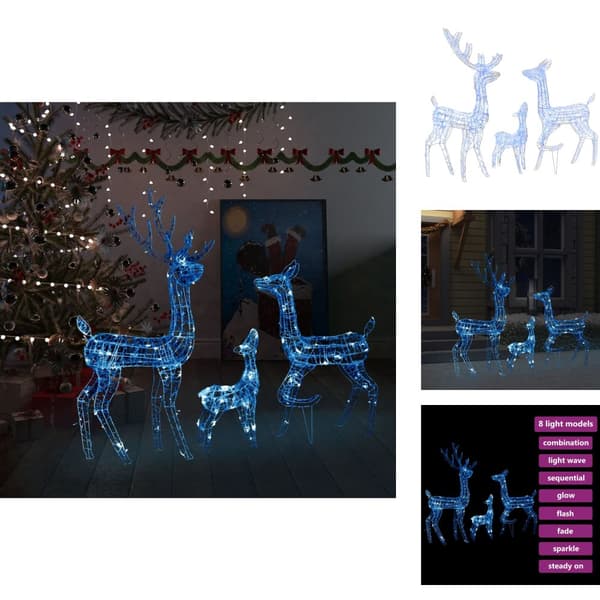Jouluvalaistus - Living Poroperhe joulukoriste akryyli 300 LED-valoa sininen