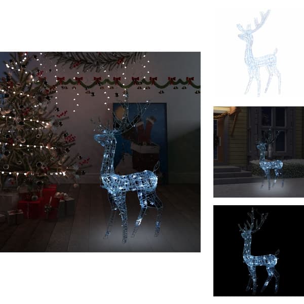 Jouluvalaistus - Living Porojoulukoriste akryyli 140 LED-valoa 120 cm kylmä valkoinen