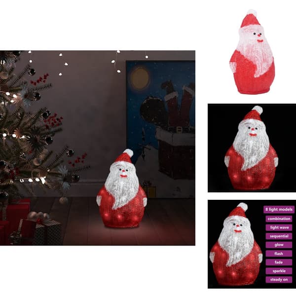 Julbelysning - Living Jultomte med LED-belysning akryl inne/ute 28 cm