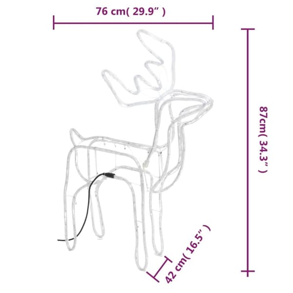 Julbelysning - Living Renfigur ljusslinga med kallvit 76x42x87 cm