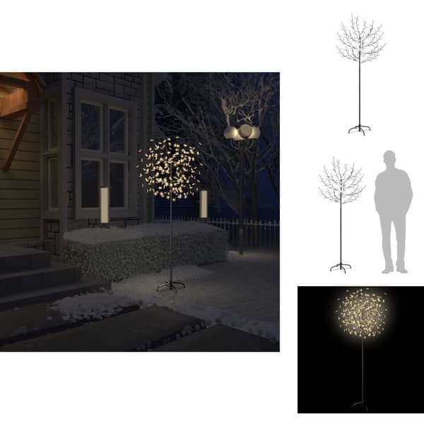 Jouluvalaistus - Living Joulukuusi 200 lämpimän valkoista LED-valoa kirsikankukka 180cm