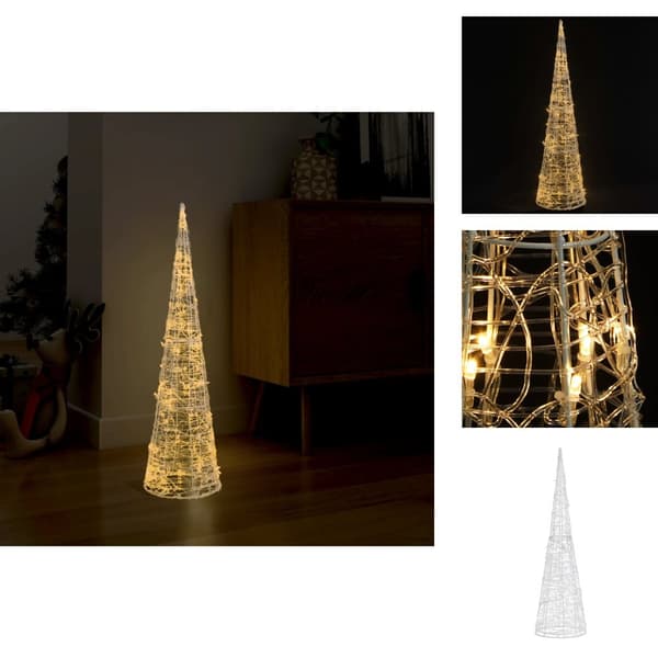 Jouluvalaistus - Living LED-koristevalopyramidi lämmin valkoinen akryyli 90 cm