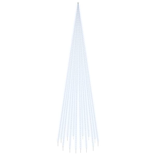 Julebelysning - Living juletræ til flagstang 1134 LED'er 800 cm koldt hvidt lys