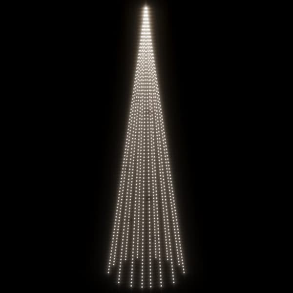 Julebelysning - Living juletræ til flagstang 1134 LED'er 800 cm koldt hvidt lys