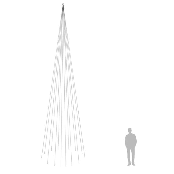Julebelysning - Living juletræ til flagstang 1134 LED'er 800 cm koldt hvidt lys