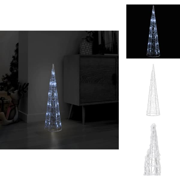 Jouluvalaistus - Living LED-koristevalopyramidi kylmä valkoinen akryyli 60 cm