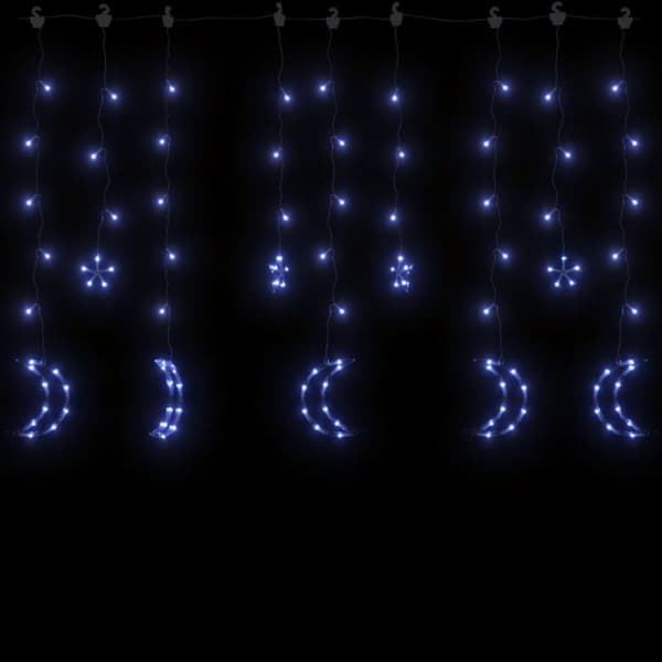 Julebelysning - Living fairy lights-lyskæder stjerne og måne 138 LED'er blå
