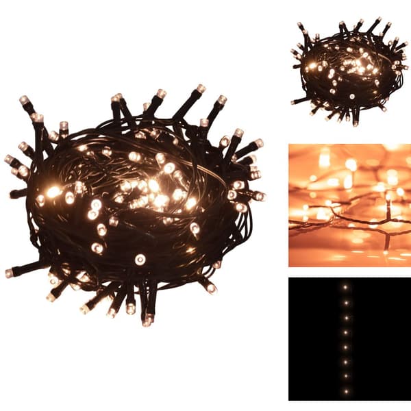 Julbelysning - Ljusslinga med 1000 LED 100 m 8 ljuseffekter IP44 varmvit