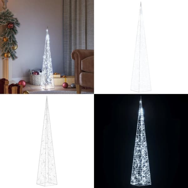LED-koristevalokartio kylmä valkoinen akryyli 90 cm - Valokartio - Valokartiot - Home & Living