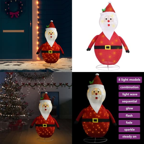 Dekorativ jultomte med LED lyxigt tyg 120 cm - Jultomte - Juldekoration - Home & Living
