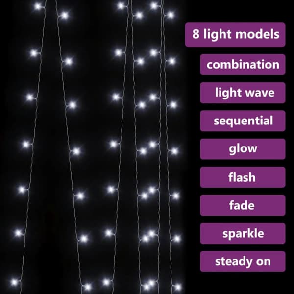 LED-valonauhaverho keijuvalot 3x3 m 300 LEDiä kylmä valkoinen - Keijuvaloverho - Keijuvaloverhot - Home & Living
