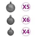 Pikkukuva 8 / 11: 61-osainen Joulupallosetti latvalla 150 LED-valoa valkoharmaa - Joulupallosarja - Joulupallosarjat - Home & Living