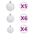 Pikkukuva 9 / 11: 61-osainen Joulupallosetti latvalla 150 LED-valoa valkoharmaa - Joulupallosarja - Joulupallosarjat - Home & Living