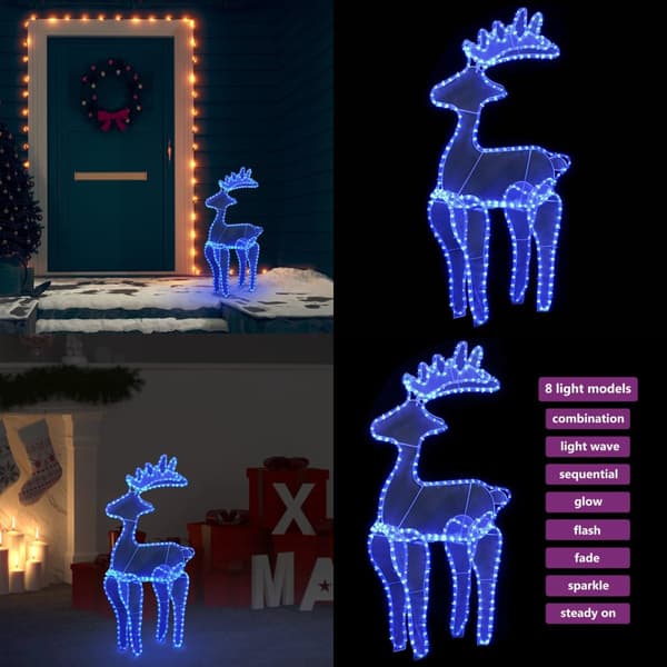 Poro joulukoriste verkolla 306 LED-valoa 60x24x89 cm - Joulukoriste - Joulukoristeet - Home & Living