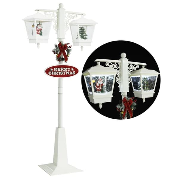Julegadelampe med julemand 81x40x188 cm PVC hvid og rød - Julegadelampe - Julegadelamper - Home & Living