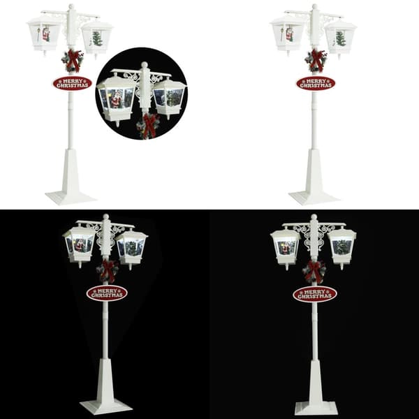 Julegadelampe med julemand 81x40x188 cm PVC hvid og rød - Julegadelampe - Julegadelamper - Home & Living