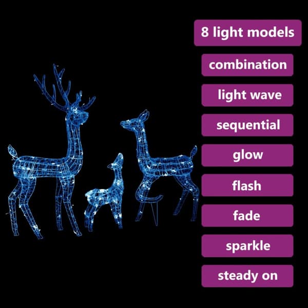 Juldekoration renfamilj akryl 300 LED blå - Juldekoration - Rendekoration - Home & Living
