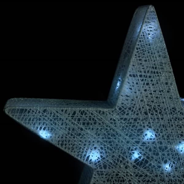 Joulukoristetähdet 3 kpl hopeaverkko LED sisälle ja ulos - Joulukoristetähti - Joulukoristetähdet - Home & Living
