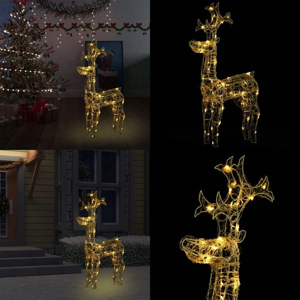 Juledekoration rensdyr 90 LED-lys 60x16x100 cm akryl - Julerensdyr - Rensdyr - Home & Living