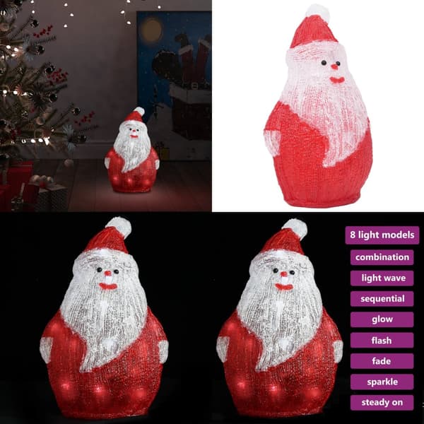 Julemand med LED-lys 28 cm indendørs/udendørs akryl - Julefigur - Julefigurer - Home & Living
