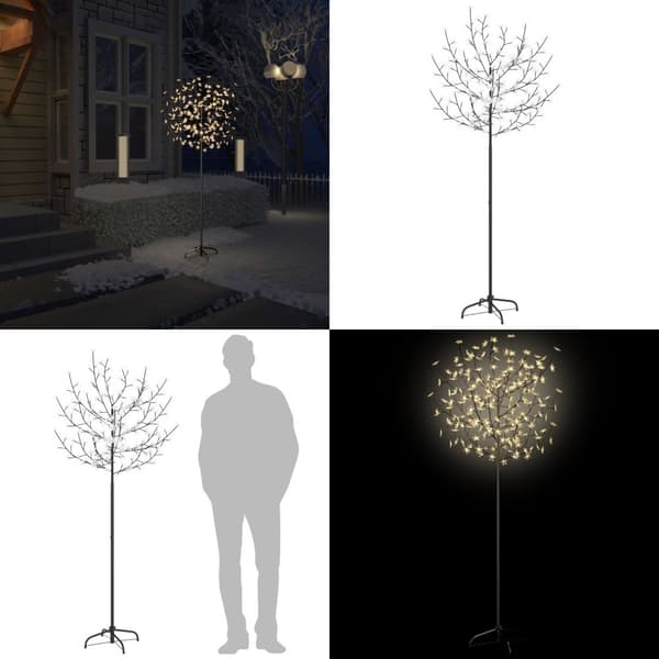Juletræ 200 LED'er varmt hvidt lys kirsebærblomst 180 cm - Juletræ - Juletræer - Home & Living