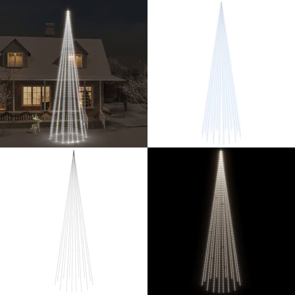 Joulukuusi lipputankoon 1134 kylmän valkoista LED-valoa 800 cm - Joulukuusi - Joulukuuset - Home & Living
