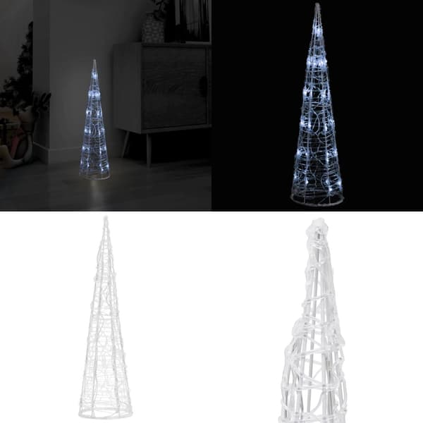 Dekorativ lyspyramide LED 60 cm akryl kold hvid - Lyskegle - Lyskegler - Home & Living
