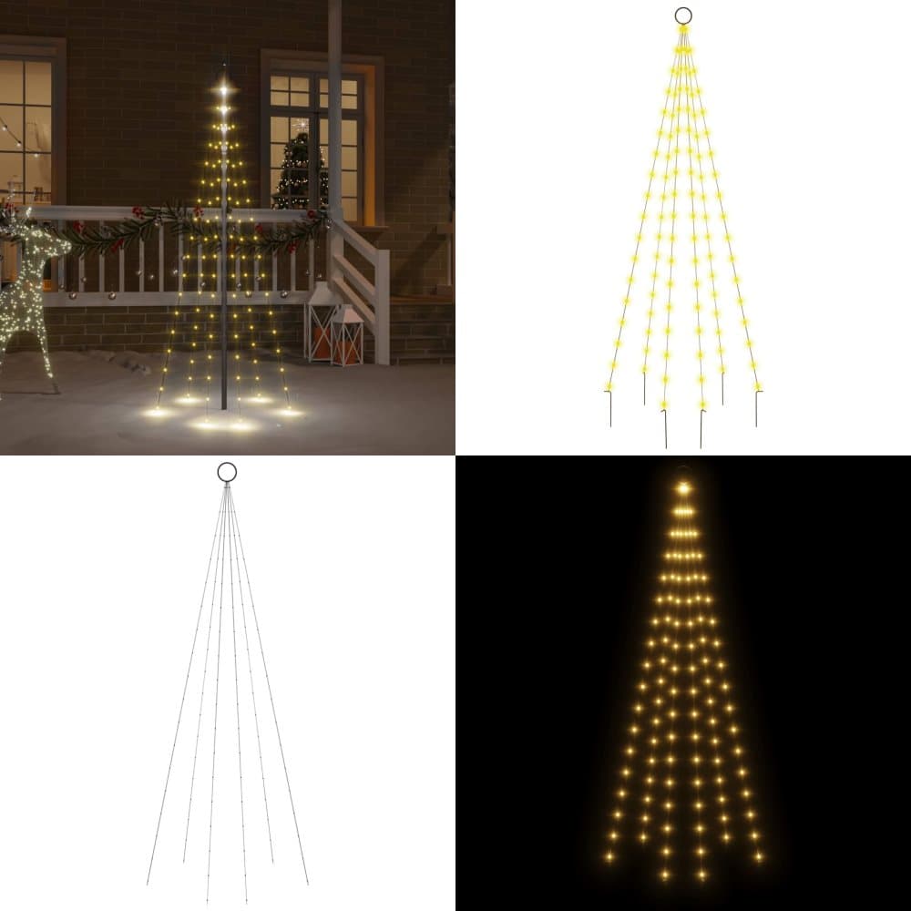 Julgran på flaggstång varmvit 108 LEDs 180 cm Julgran Julgranar Home & Living CDON