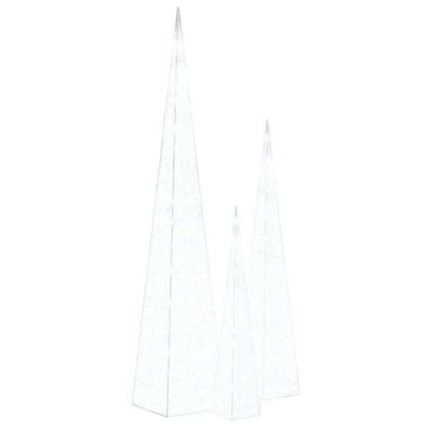Ljuskoner LED set akryl kall vit 60/90/120 cm