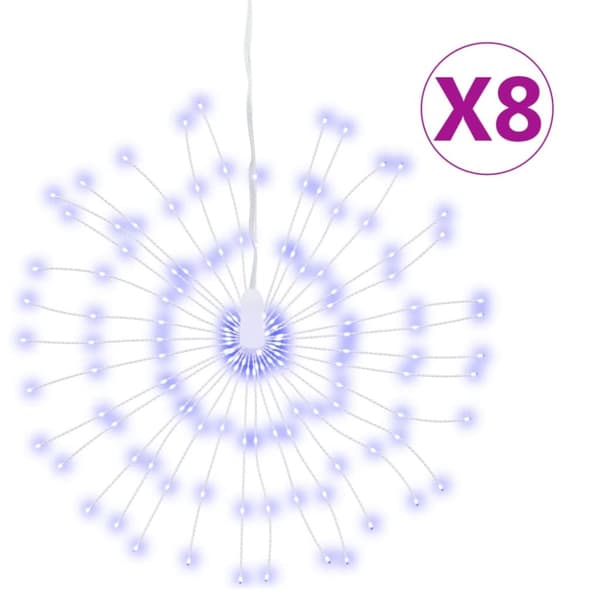 Julbelysning 8 st 140 LED blå 17 cm