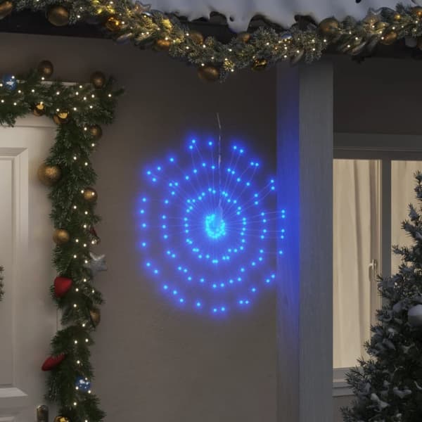 Julbelysning 8 st 140 LED blå 17 cm