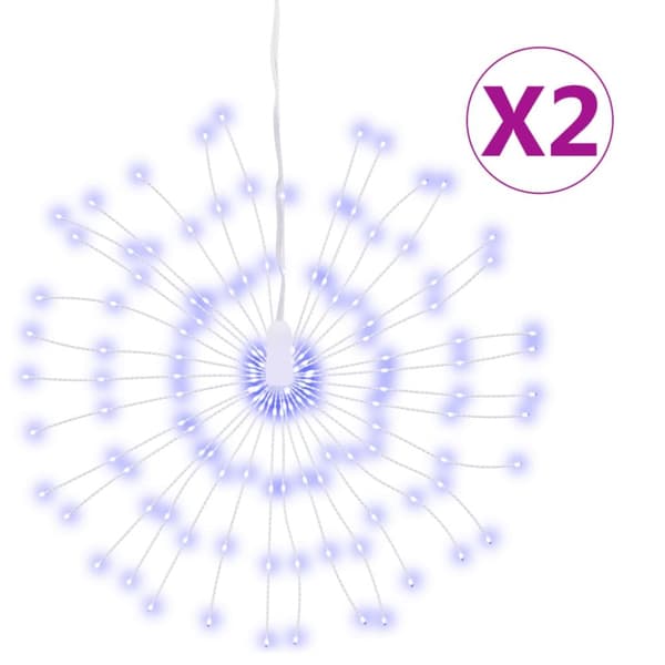 Julbelysning 2 st 140 LED blå 17 cm