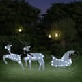 Miniatyrbild 1 av 2: Juldekoration ren och släde 60 LED utomhus vit