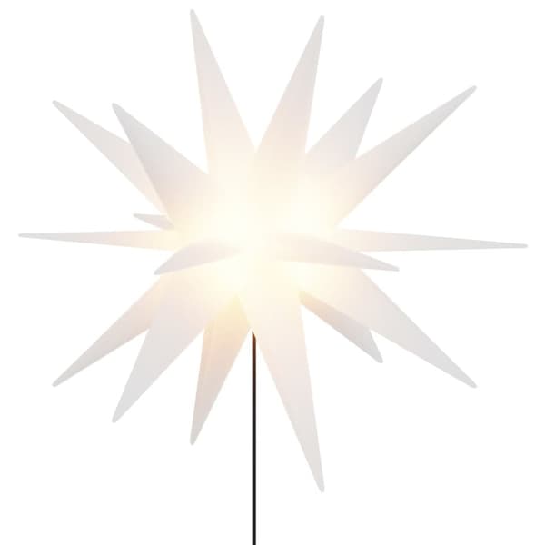 Stjärna med LED med spett vikbar vit 57 cm