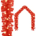 Miniatyrbild 1 av 2: Julgirlang med LED-lampor 10 m röd