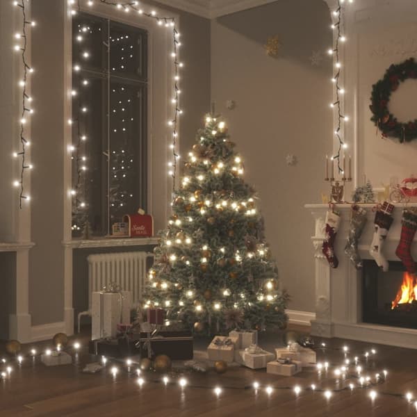 Ljusslinga med 300 LED kallvit 30 m PVC