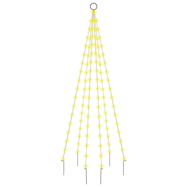 Julgran på flaggstång varmvit 108 LEDs 180 cm