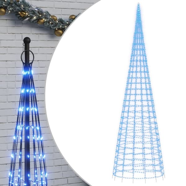 Julbelysning till flaggstång 3000 LEDs blå 800 cm