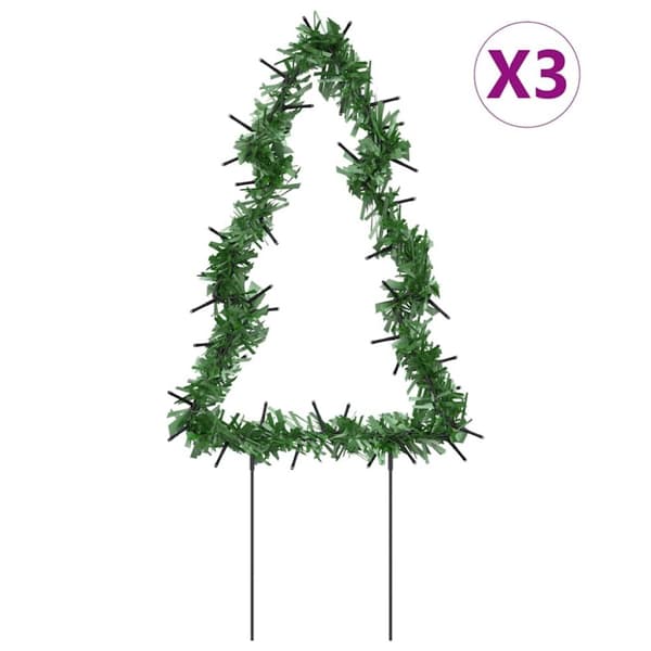 Julträd 3 st med spett 50 LEDs 30 cm