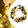 Miniatyrbild 1 av 2: Julkrans med lysdioder svart 60 cm PVC