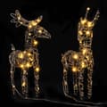Miniatyrbild 2 av 2: Juldekorationer 2 st renar 80 LEDs varmvit rotting
