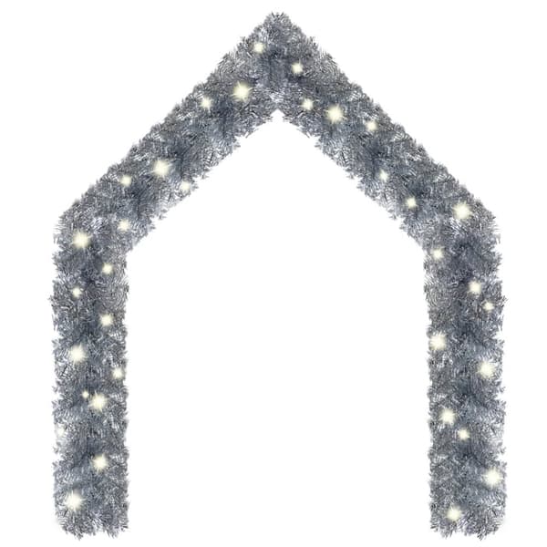 Julgirlang med LED-lampor 10 m silver