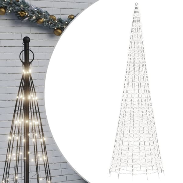 Julbelysning till flaggstång 1534 LEDs kallvit 500 cm