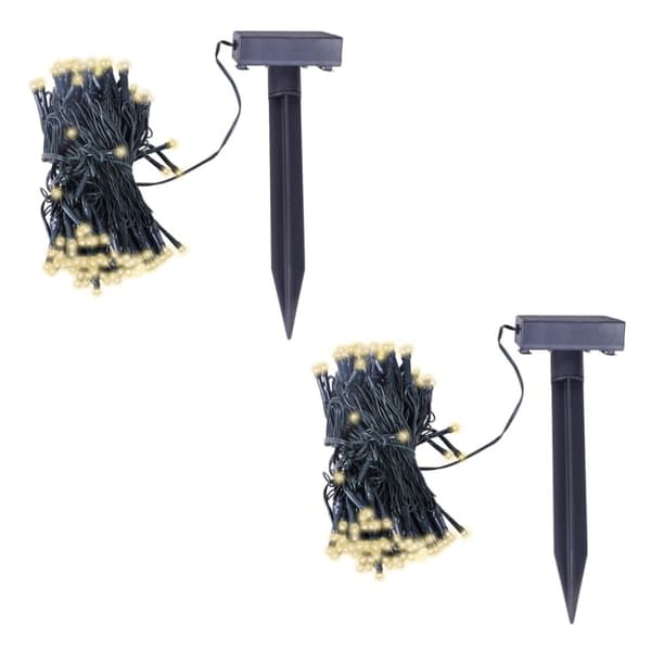 Solcellsdriven LED-ljusslinga 2 st varmvit